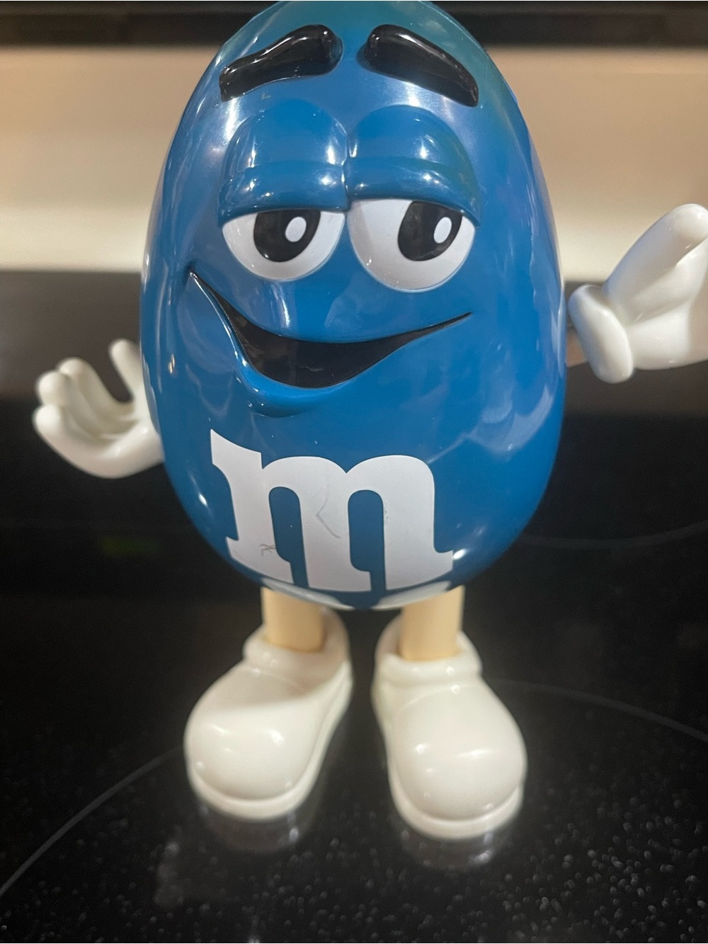 M&M Blue M&M Vintage Candy Dispenser 6.5" Oddzon Hasbro 1999 Collectible